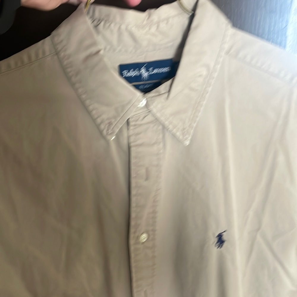 Ralph Lauren Blake mens button down shirt size xl tan